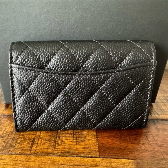 CHANEL CLASSIC CARD HOLDER WALLET BLACK CAVIAR GOLD HARDWARE NEW - Picture 3 of 10